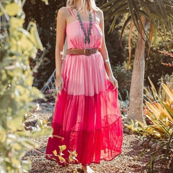 The Best Fashion Summer Dress  Women Holiday High Waist Sleeveless Dress Ladies Summer Boho Beach Long Sundress Online - Hplify