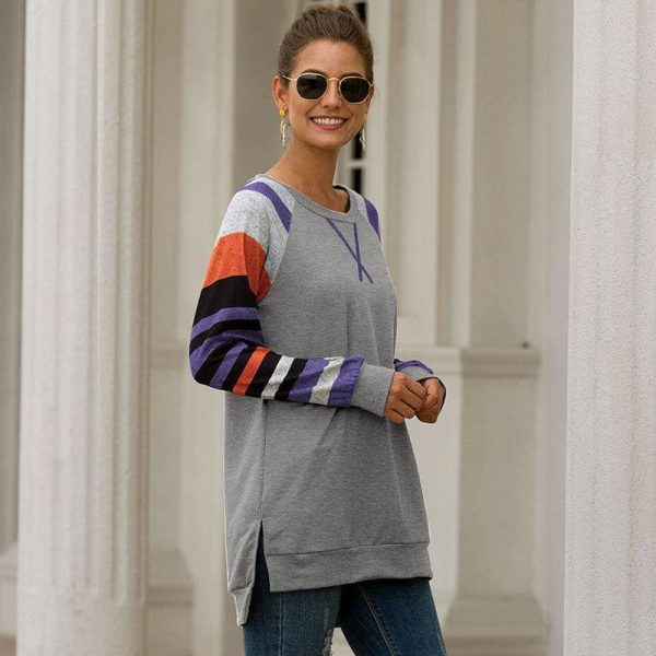 The Best Fashion Trend Women Autumn Long Sleeve Loose Ladies Striped T-Shirt Tops Casual Comfortable Daily Tops Online - Hplify