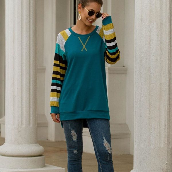 The Best Fashion Trend Women Autumn Long Sleeve Loose Ladies Striped T-Shirt Tops Casual Comfortable Daily Tops Online - Hplify