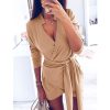 The Best Fashion Women Autumn Sexy Bodycon OL Mini Dress Elegant Long Sleeve V Neck Office Lady Wear Ladies Party Club Streetwear Online - Hplify