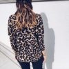 The Best Fashion Women Autumn V neck Tops Ladies Leopard Loose Tee Shirt Femme Long Sleeve Casual T-Shirt Streetwear Online - Hplify