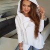 The Best Fashion Women Autumn Winter Top Long Sleeve Hooded Sweatshirt Ladies Casual White Hoodies Outwear Online - Hplify