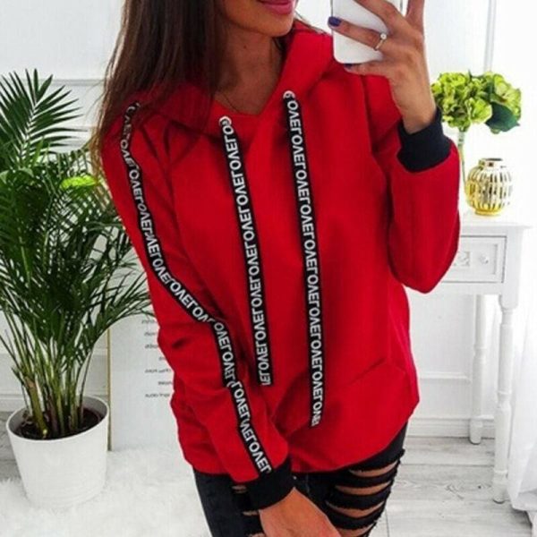 The Best Fashion Women Autumn Winter Top Long Sleeve Sweatshirt Casual Ladies Hooded Hoodies Online - Hplify