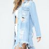 The Best Fashion Women Autumn Winter Top Oversized Holes Ripped Denim Jacket Coats Ladies Casual Outwear Streetwear Plus Size Online - Hplify