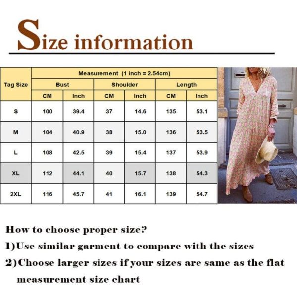 The Best Fashion Women Boho Deep V Neck Floral Long Maxi Dress Tunic Beach Kaftan Holiday Club Casual Loose Dresses Sundress Online - Hplify