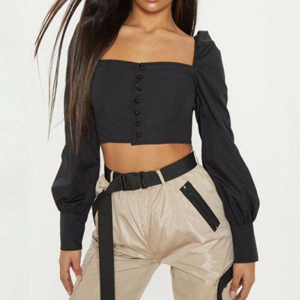 The Best Fashion Women Casual Tank Crop Tops Vest Blouse Ladies Casual Off Shoulder Long Sleeve Tee Shirt Tops Streetwear Online - Hplify