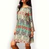 The Best Fashion Women Floral Boho Chiffon Sundress Ladies Casual Long Sleeve Summer Beach Holiday Loose Short Mini Dress Online - Hplify
