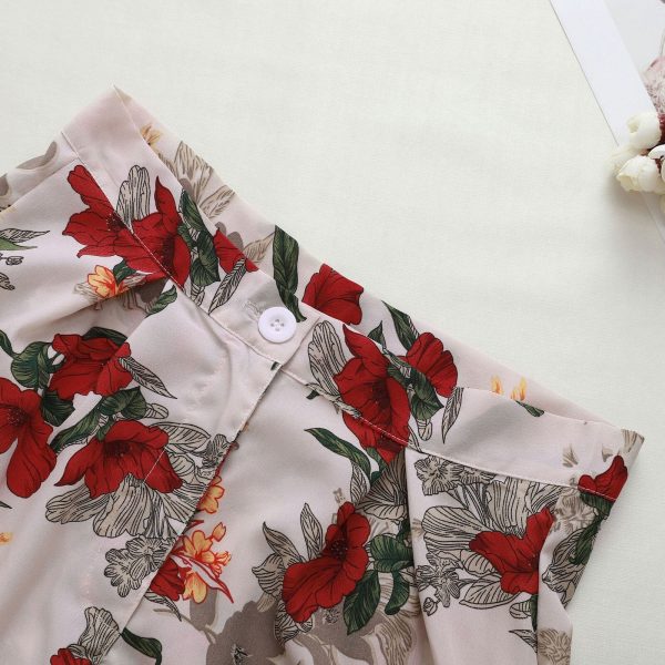 The Best Fashion Women Floral High Waist Shorts Summer Casual Printed Ladies Beach Holiday Travel Loose Trouser New Online - Hplify