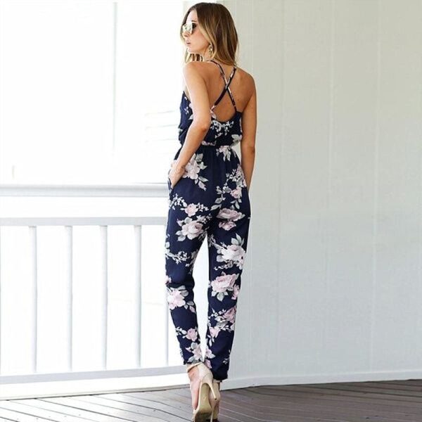 The Best Fashion Women Floral Sleeveless Long Trousers Jumpsuit Summer Holiday Lady Backless Loose Playsuit Party Casual Jumpsuit Romper Online - Hplify