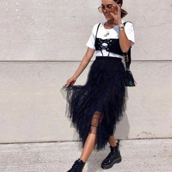The Best Fashion Women Girls Long Maxi Boho Skirt Summer Tulle Beach Holiday Elastic Waist Bridesmaid Wedding Party Skirt Online - Hplify