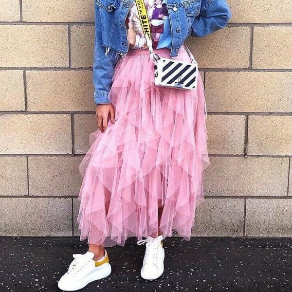 The Best Fashion Women Girls Long Maxi Boho Skirt Summer Tulle Beach Holiday Elastic Waist Bridesmaid Wedding Party Skirt Online - Hplify