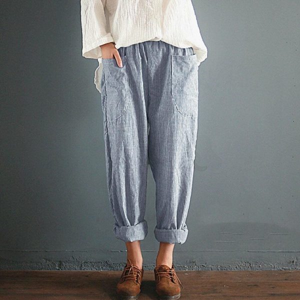 The Best Fashion Women High Waist Elastic Long Pants Baggy Casual Loose Harem Maxi Trousers Summer Outdoor Wide Leg Pants New Online - Hplify