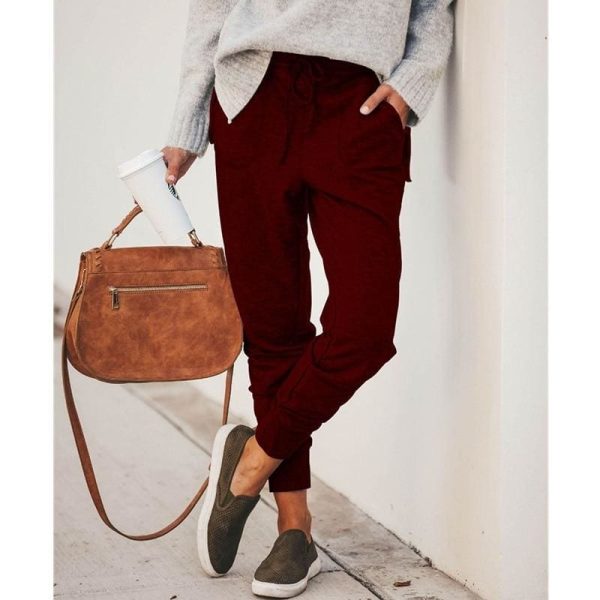 The Best Fashion Women Jogger Pants Autumn Winter Casual Loose Drawstring Sweatpants Sports Soft Harem Trousers Online - Hplify