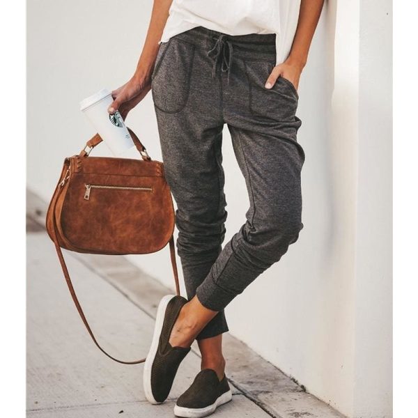 The Best Fashion Women Jogger Pants Autumn Winter Casual Loose Drawstring Sweatpants Sports Soft Harem Trousers Online - Hplify
