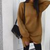 The Best Fashion Women Ladies High Collar Dress Long Batwing Sleeve Jumper Sweatshirt Knitwear Casual Pullover Blouse Tops Online - Hplify