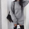 The Best Fashion Women Ladies High Collar Dress Long Batwing Sleeve Jumper Sweatshirt Knitwear Casual Pullover Blouse Tops Online - Hplify