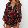 The Best Fashion Women Ladies Long Sleeve Boho Floral Playsuit Bodycon Holiday Party Summer Beach Jumpsuit&Romper Trousers New Online - Hplify