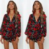 The Best Fashion Women Ladies Long Sleeve Boho Floral Playsuit Bodycon Holiday Party Summer Beach Jumpsuit&Romper Trousers New Online - Hplify