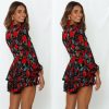 The Best Fashion Women Ladies Long Sleeve Boho Floral Playsuit Bodycon Holiday Party Summer Beach Jumpsuit&Romper Trousers New Online - Hplify