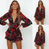 The Best Fashion Women Ladies Long Sleeve Boho Floral Playsuit Bodycon Holiday Party Summer Beach Jumpsuit&Romper Trousers New Online - Hplify
