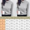 The Best Fashion Women Ladies Long Sleeve Lace Hollow T-shirt Turtleneck Pearl Top Autumn Winter Warm Casual Tee T-shirts Online - Hplify
