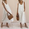 The Best Fashion Women Ladies Summer Boho Holiday Strappy Floral Long Dress Sleeveless Casual Loose Party Beach Sundress New Online - Hplify