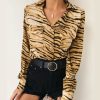 The Best Fashion Women Leopard Long Sleeve Casual Loose Tops Shirt Pocket Autumn New OL Ladies Button Shirts Tee Online - Hplify