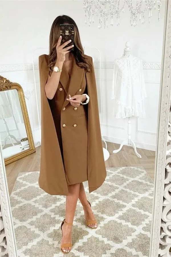 The Best Fashion Women Long Poncho Cape Coat Jacket Office Work Casual Blazer Suit Shawl Plus Cloak Cardigan Career Outwear Online - Hplify
