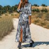 The Best Boho Floral Maxi Dress Ladies Casual Autumn Loose Sundress Online - Hplify