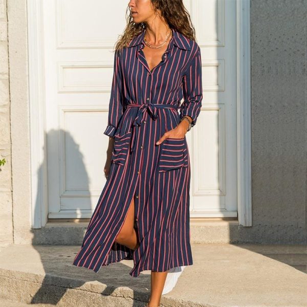 The Best Boho Floral Maxi Dress Ladies Casual Autumn Loose Sundress Online - Hplify
