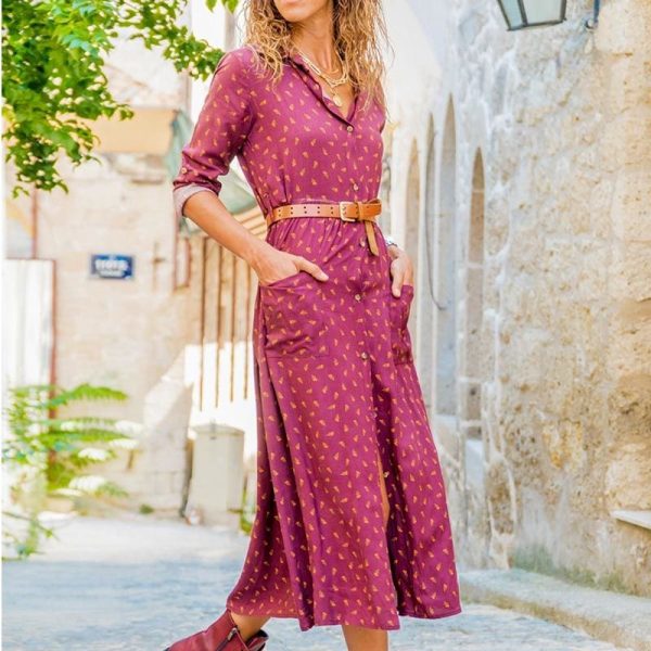 The Best Boho Floral Maxi Dress Ladies Casual Autumn Loose Sundress Online - Hplify