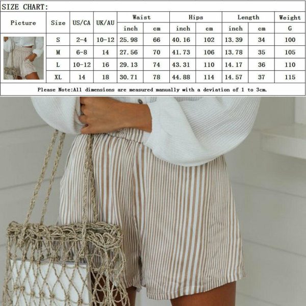 The Best Fashion Women Loose High Waist Casual Bow Knot Trousers Floral Lace Beach Gym Stripe Elastic Waistband Hot Shorts Online - Hplify