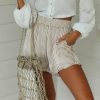 The Best Fashion Women Loose High Waist Casual Bow Knot Trousers Floral Lace Beach Gym Stripe Elastic Waistband Hot Shorts Online - Hplify