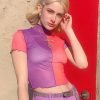 The Best Fashion Women Mesh Sheer See-through Crop Top Casual Shirts Blouse Sexy Ladies Summer Short Sleeve Crew Neck Shirts Online - Source Silk