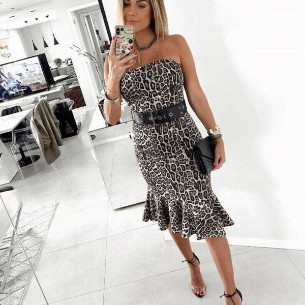The Best Fashion Women Sequin Sleeveless Summer OL Ladies Off Shoulder Boho High Waist Casual Party Formal Dress Sundress Online - Hplify