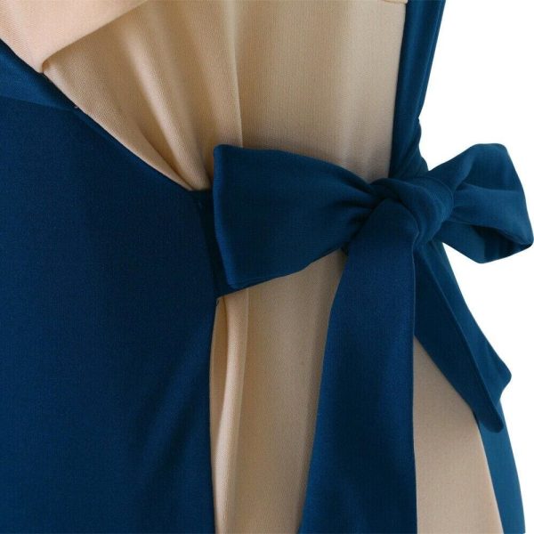 The Best Fashion Women Sexy Deep V-Neck Splicing Prom Evening Party Elegant Ladies Summer Bodycon Casual Long Dress Plus Size Online - Hplify