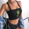 The Best Fashion Women Sexy Hot Summer Buckle Vest Boob Tube Crop Top Bralet Sheer Dragon Embroidery Stylish Cami Tank Top Online - Hplify