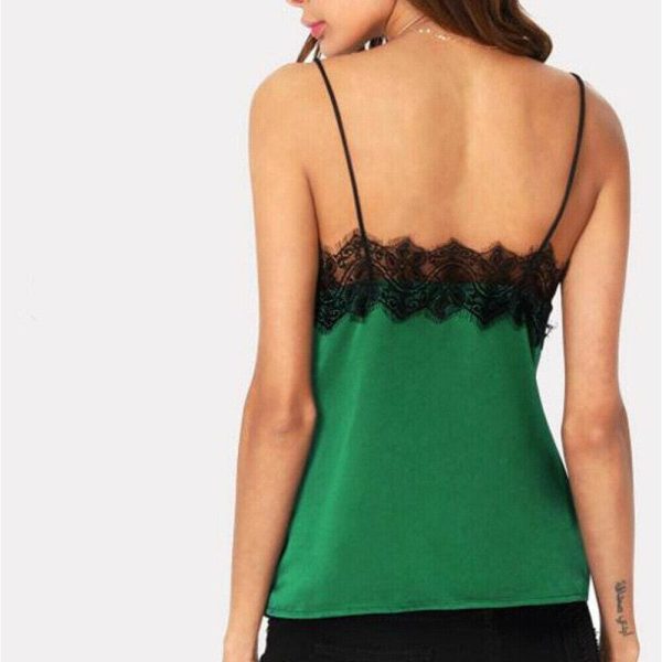 The Best Fashion Women Sexy Lace Trim Off Shoulder Vest Blouse Ladies Casual Summer Beach Sleeveless Slip Tops Shirt Online - Hplify