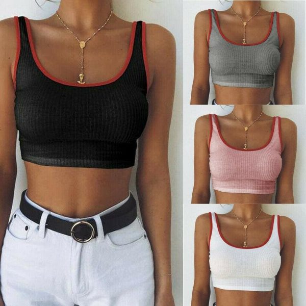 The Best Fashion Women Sexy Summer Casual Bandage Sleeveless Sport Gym Bra Running Comfort Stretch Athletic Vest Top Online - Hplify