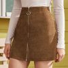 The Best Fashion Women Skirt Sexy Seamless Stretch Tight Sexy Bodycon Mini Skirt Front Zipper Elastic High Waist Short Pencil Skirt Online - Hplify