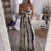 The Best Fashion Women Sleeveless Loose Wide Leg Jumpsuit Overalls Summer Holiday Stripes Bandeau Casual Trousers Romper Online - Hplify