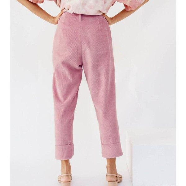The Best Fashion Women Summer Autumn Pencil Stretch Casual Corduroy Skinny Pants High Waist Slim Holiday Trousers Online - Hplify