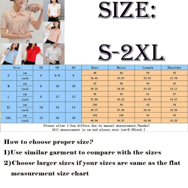 The Best Fashion Women Summer Chiffon Slim Fit Short Sleeve Office Lady Solid Casual V-Neck Shirt Tops Blouse Shirt New Online - Hplify