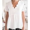 The Best Fashion Women Summer Lace Short Sleeve Vest Tank Tops 2019 New Female Casual Loose V-Neck Beach Blouse Shirts Online - Hplify