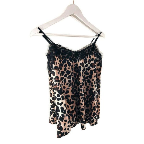 The Best Fashion Women Summer Lace Up Leopard Print Vest 2019 New Female Sleeveless Casual Beach Holiday Tank Tops Shirt Online - Hplify