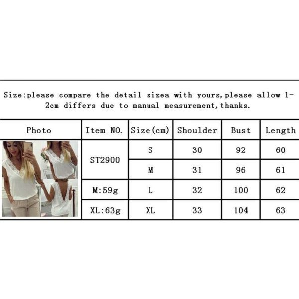 The Best Fashion Women Summer Loose Backless Lace Vest Top Ladies Sleeveless Sexy V-Neck Casual Blouse Tank Tops Shirt Online - Hplify