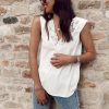 The Best Fashion Women Summer Loose Backless Lace Vest Top Ladies Sleeveless Sexy V-Neck Casual Blouse Tank Tops Shirt Online - Hplify
