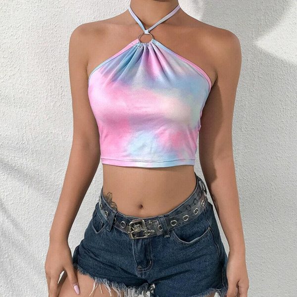 The Best Fashion Women Summer Sleeveless Tie Up Halter Neck Crop Tops Vest Blouse Beach Casual Camisole Short Top New Online - Hplify