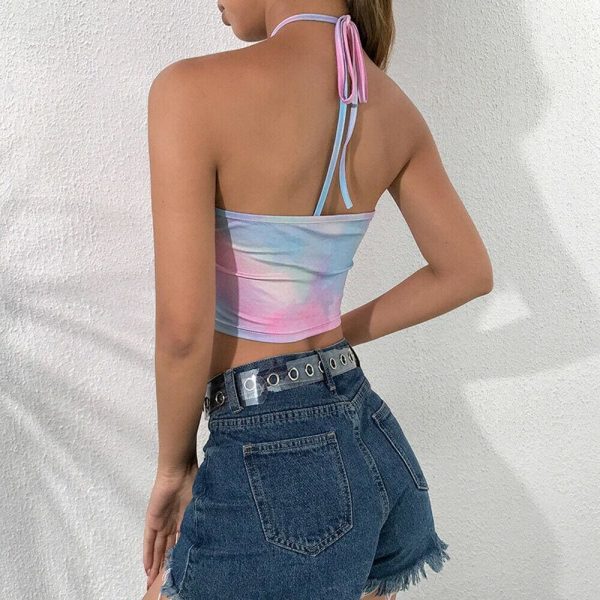 The Best Fashion Women Summer Sleeveless Tie Up Halter Neck Crop Tops Vest Blouse Beach Casual Camisole Short Top New Online - Hplify