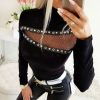 The Best Fashion Women Sweatshirt Ladies Casual Long Sleeve Sweat Top Pullover Crew Neck Jumper Work Jersey Top New Online - Hplify